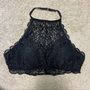 Hollister Black Laced Halter Bralette